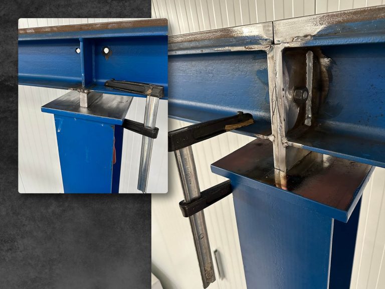 Kranbahn und Hallenkran in einer Produktionshalle – Einsatzfoto Omega Mounting